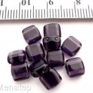 25 6x6x3mm CzechMates Two Hole Tile Beads: Tanzanite
