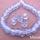 25 6 x 4mm Czech Glass Facetted Crow Beads: Light Sapphire