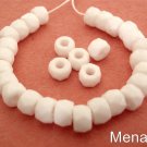 25 6 x 4mm Czech Glass Facetted Crow Beads: Opaque White