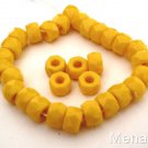 25 6 x 4mm Czech Glass Facetted Crow Beads: Opaque Yellow