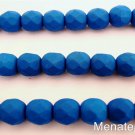 25 6mm Czech Glass Firepolish Beads: Neon - Electric Blue