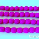 25 6mm Czech Glass Firepolish Beads: Neon - Orchid