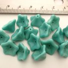 12 8x13mm Trumpet Flower Czech Glass Beads: Opaque Turquoise