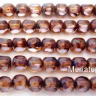 25 6mm Czech Glass Antique Style Triangle Beads: Alexandrite - Picasso