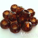 6(Six)  8x14mm Large Hole Rondelle Beads: Transparent Smoke Topaz