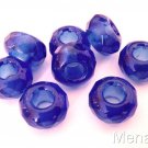 6(Six)  8x14mm Large Hole Rondelle Beads: Transparent Sapphire