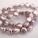 12 11 x 9 mm Czech Glass Nugget Beads: Pearl Coated - Lilac
