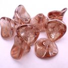 12 10x12mm Czech Glass Three Petal Flower Beads: Rosaline - Celsian