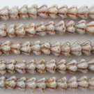 50 6mm Czech Baby Bell Flowers: Luster Opaque Green