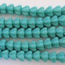 50 6mm Czech Baby Bell Flower Beads: Turquoise