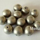 10 10mm Czech Glass Round Beads: Metallic Suede - Gold