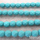 25 6mm Czech Glass Firepolish Beads: Saturated Teal