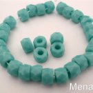 25 6 x 4mm Czech Glass Facetted Crow Beads: Opaque Turquoise