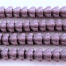 25 8mm Czech Bell Flowers: Opaque Purple