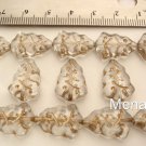 12 17 x 7 mm Czech Glass Christmas Tree Beads: Crystal - Gold Inlay