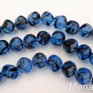 25 8mm Czech Glass Diagonal Hole Cube Beads: Sapphire Tortoise
