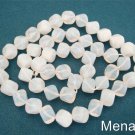 25 8mm Czech Glass Diagonal Hole Cube Beads: Milky White