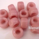 25 5 x 9 mm Czech Glass Roller/Crow Beads: Pink