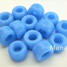 25 5 x 9 mm Czech Glass Roll Beads: Light Blue