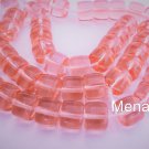 25 7 x 9 mm Czech Glass Druk Roller Beads:Rose