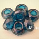 4(Four)  8 x 13 mm Large Hole Rondelle Beads: Pearl Coated - Bora Bora