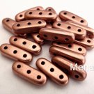 25  3 x 10 mm Czechmates Beam : Matte - Metallic Bronze Copper