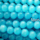 60 4 mm Fiber Optic Cats Eye Beads: Turquoise