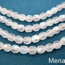 25 6 mm Czech Glass Firepolish Beads: Matte - Crystal AB