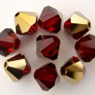 5 6 mm Swarovski 5301 Crystal Bicones - Siam Dorado(Pls. read item description)