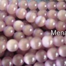 60 4 mm Fiber Optic Cats Eye Beads: Light Purple