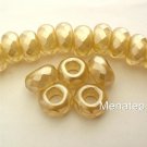 4(Four)  8x13mm Large Hole Rondelle Beads: Pearl Coated - Moscato