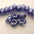 4(Four)  8x13mm Large Hole Rondelle Beads: Pearl Coated - Lupine