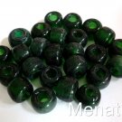 25 5 x 9mm Czech Glass Roller/Crow Beads: Green Emerald