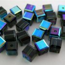 3 4 mm Swarovski 5601 Crystal Cubes -- Morion ABB