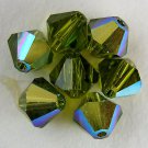 8 4 mm Swarovski 5301 Crystal Bicones -- Olivine AB