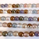 50 6 mm Czech Glass Round Beads: Multi Luster