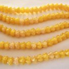 50  6 mm Czech Glass Baby Bell Flower Beads: Dual Coated - Coral Lemon