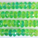 25 5/7 mm Czech Gemstone Donuts: Green/Blue