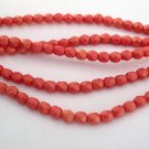 50 4 mm Czech Glass Firepolish Beads: Pacifica - Strawberry
