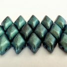 40 8 x 5 mm Czech Glass Gemduo Beads: Polychrome - Aqua/Teal