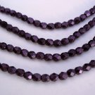 50 4 mm Czech Glass Firepolish Beads: Metallic Suede - Purple