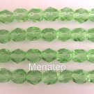 25 6 mm Czech Glass Firepolish Beads: Peridot