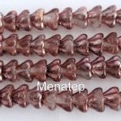 25 8 mm Czech Glass Bell Flower Beads: Apollo Gold