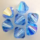 3 8 mm Swarovski 5301 Crystal Bicones -- Light Sapphire AB