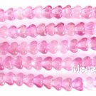 50 6 mm Czech Baby Bell Flowers: Coated - Crystal/Pink