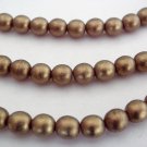 50 6 mm Czech Glass Round Beads: Sueded Gold - Amethyst