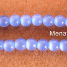 25 8 mm Fiber Optic Cats Eye Beads: Light Blue