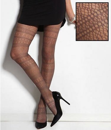 Hue Tights, Striped Multi Net Tights, BLACK, SMALL/MEDIUM