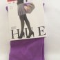 Hue Opaque Non-Control Top Tights, Nylon/Spandex, DARK ORCHID PURPLE, SMALL