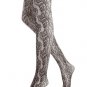 Hue, Two Tone Floral Net Pantyhose Tights, Polyester/Nylon, GREEN OLIVE, M/L